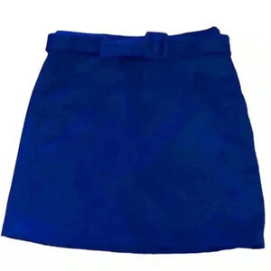 NWT Vera Moda faux suede blue  skirt with belt